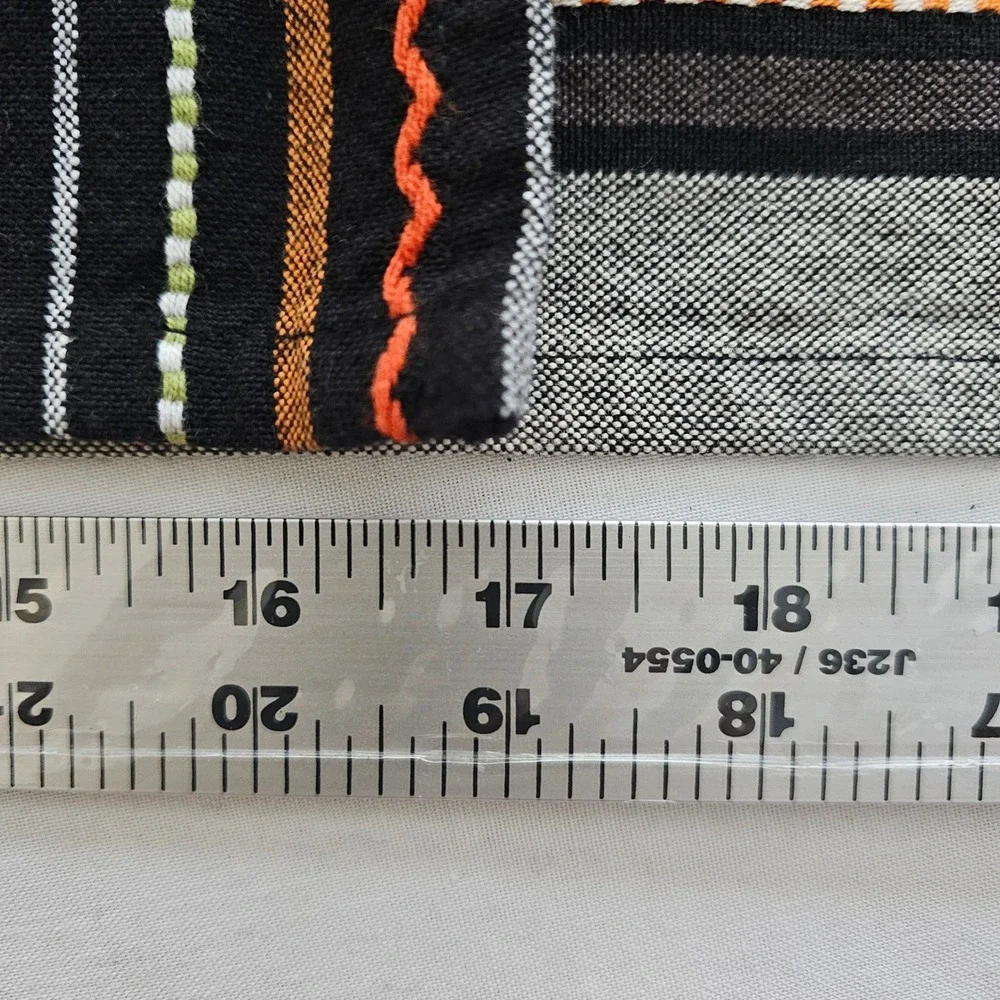 DII Halloween Kitchen Towels Set of 2 Black Striped Embroidered Pumpkins Cotton